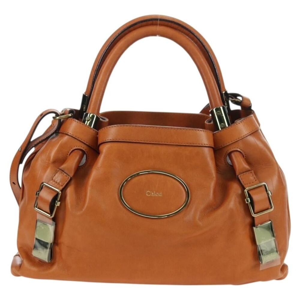 Chloe Leather Victoria Handbag Brown
